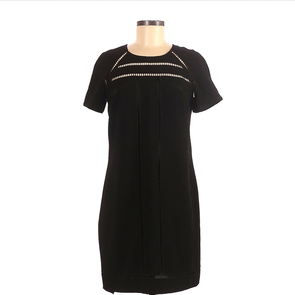 NWT NEW Trina Turk Black Short Sleeve Sheath Dress 6 Little Black Dress LBD